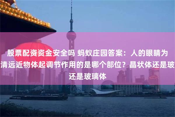 股票配资资金安全吗 蚂蚁庄园答案：人的眼睛为了看清远近物体起调节作用的是哪个部位？晶状体还是玻璃体