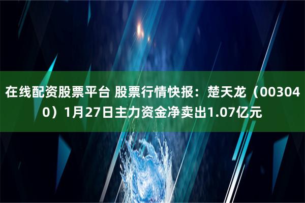 在线配资股票平台 股票行情快报：楚天龙（003040）1月27日主力资金净卖出1.07亿元